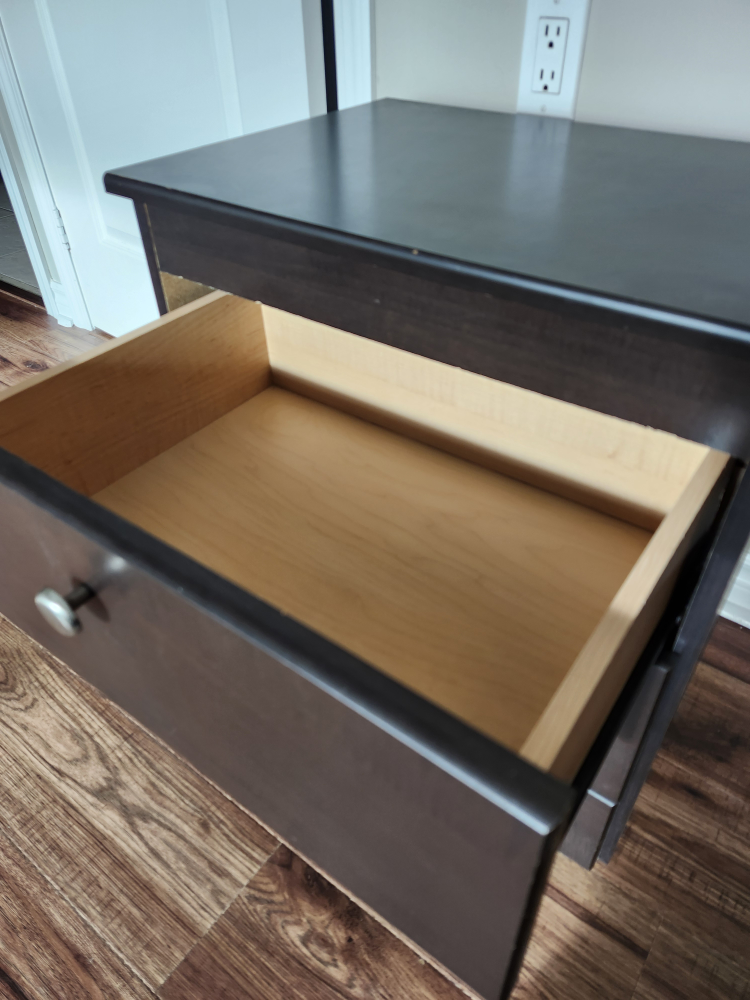 Dark brown nightstand with two drawers - photo 2