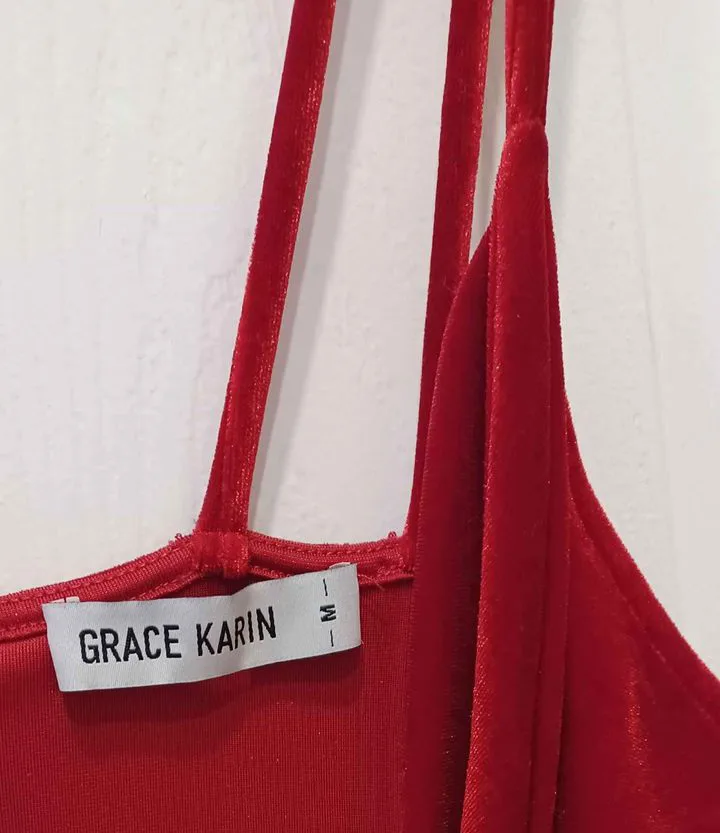 Grace Karin Red Velvet Dress image indicator(3)
