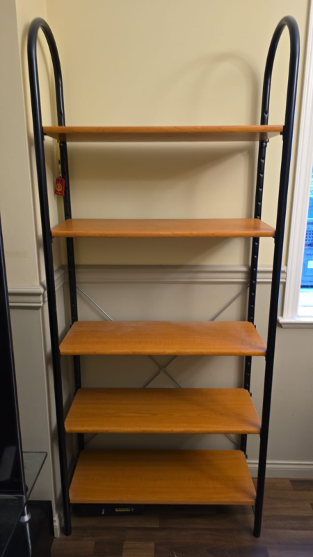 Black Metal Bookshelf with 5 Shelves