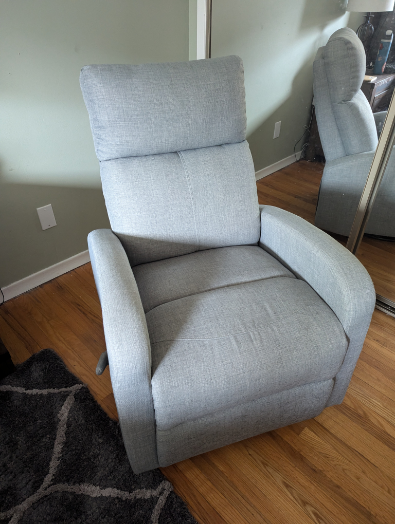Upholstered recliner + rocking swivel chair