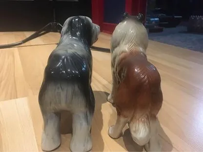 Two Vintage Dog Figurines Magrou porcelain dogs made in Portugal image indicator(5)