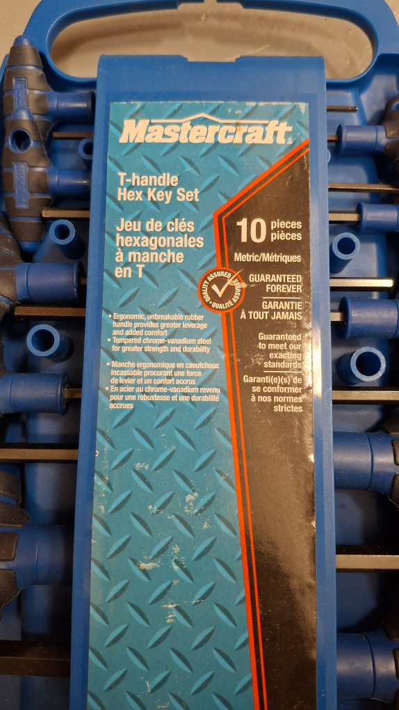 NEW Mastercraft T-Handle Hex Key Set 10 pc - photo 2