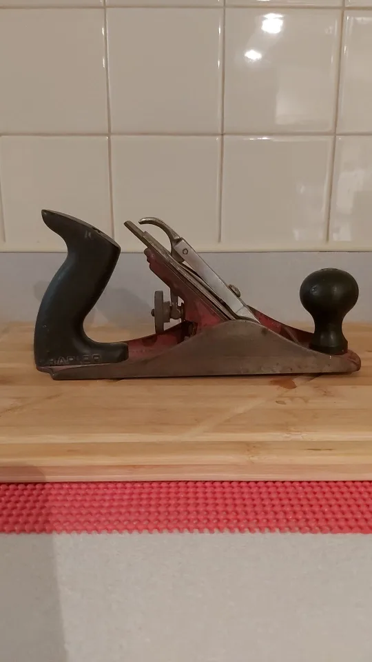 VINTAGE DUNLAP WOOD PLANE RED EXCELLENT CONDITION WOOD HANDLE thumbnail