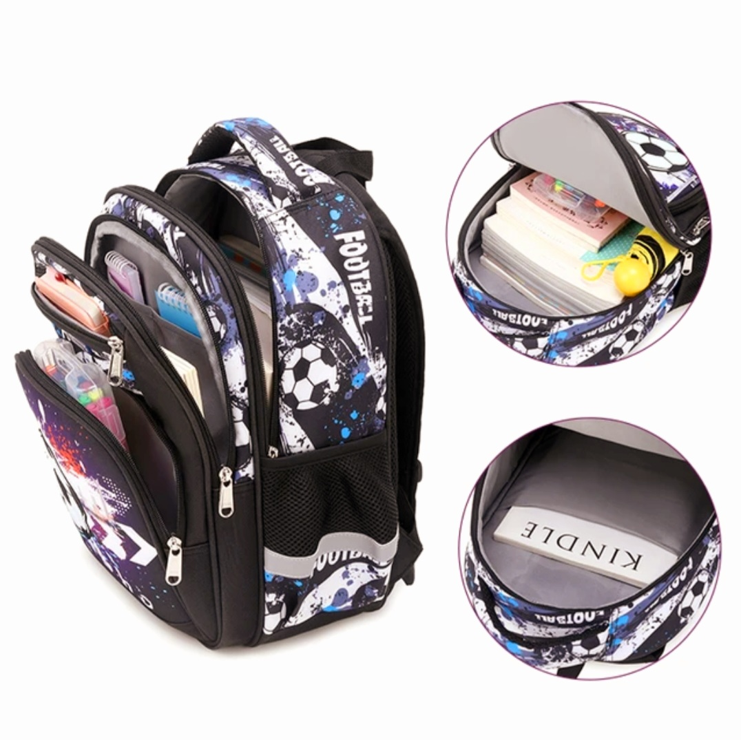 New Football Print School Backpack - photo 5