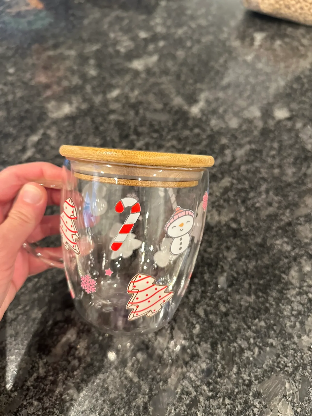 Double Walled Glass Mug with Lid image indicator(2)