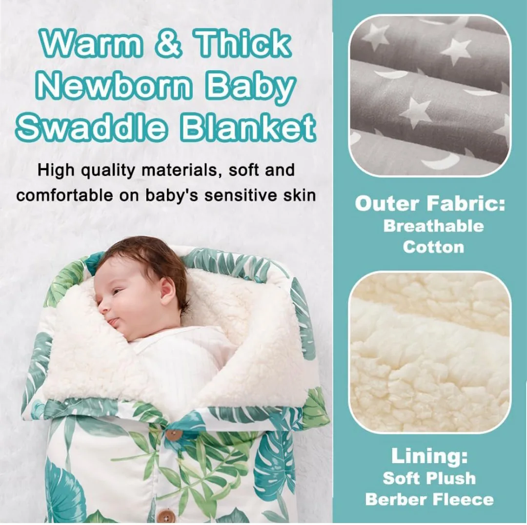 NEW!  Baby Swaddle Blanket, Soft Stroller Sleeping Sack image indicator(2)