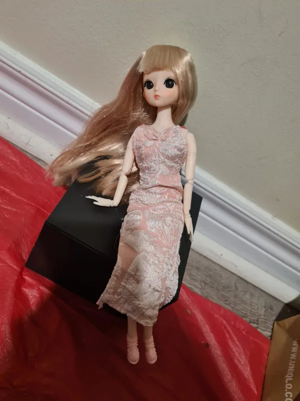 Articulated Doll with Strawberry Blonde Hair & inset glass eyes image indicator(2)