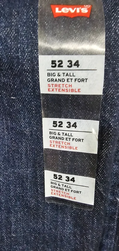 BNWT Men's Big And Tall Red Tag Stretchable Levi's Jeans image indicator(2)