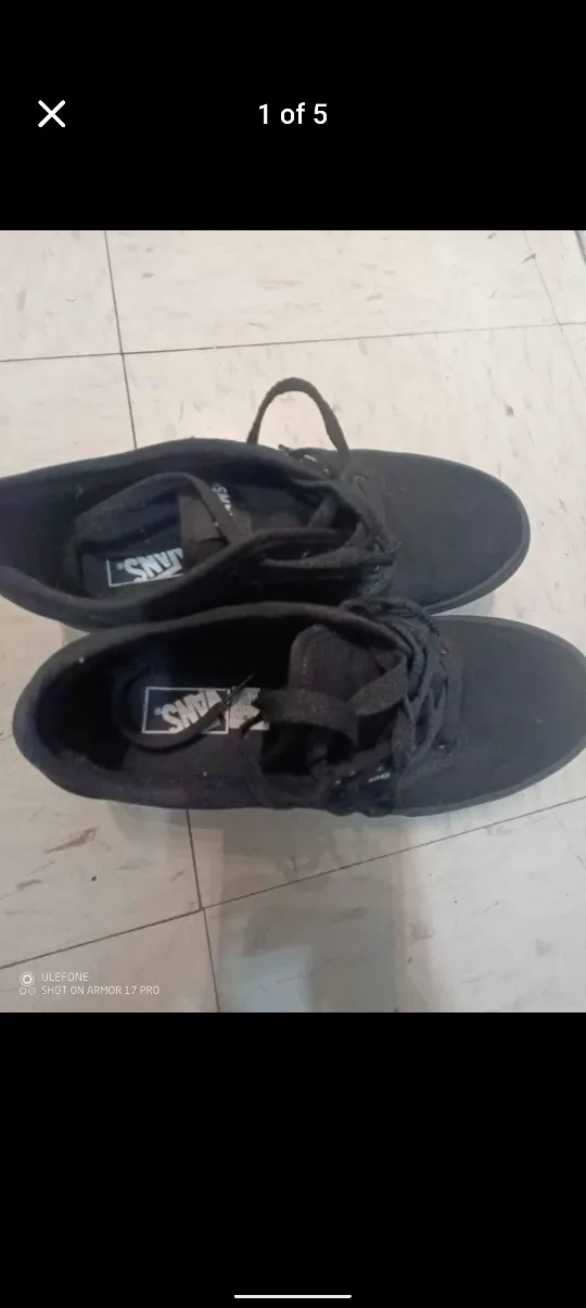 New Vans Black Sneakers youth size 4 image indicator(3)