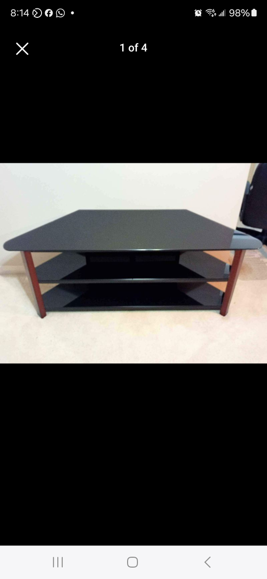 Black Glass  TV Stand