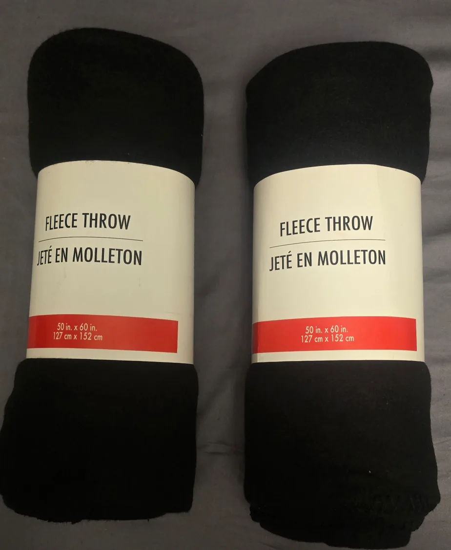NEW!!! Fleece Throw Blanket Black - Size 50x60 thumbnail
