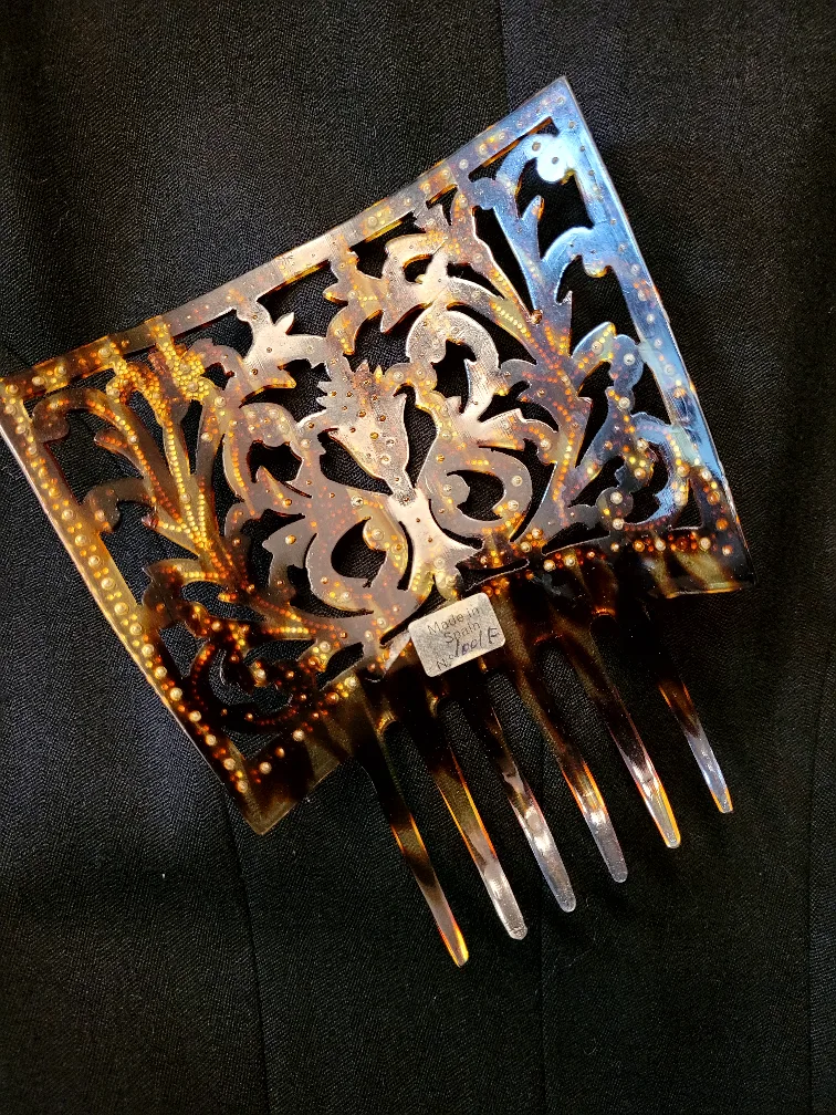 *Vintage Tortoise Shell Hair Comb image indicator(3)