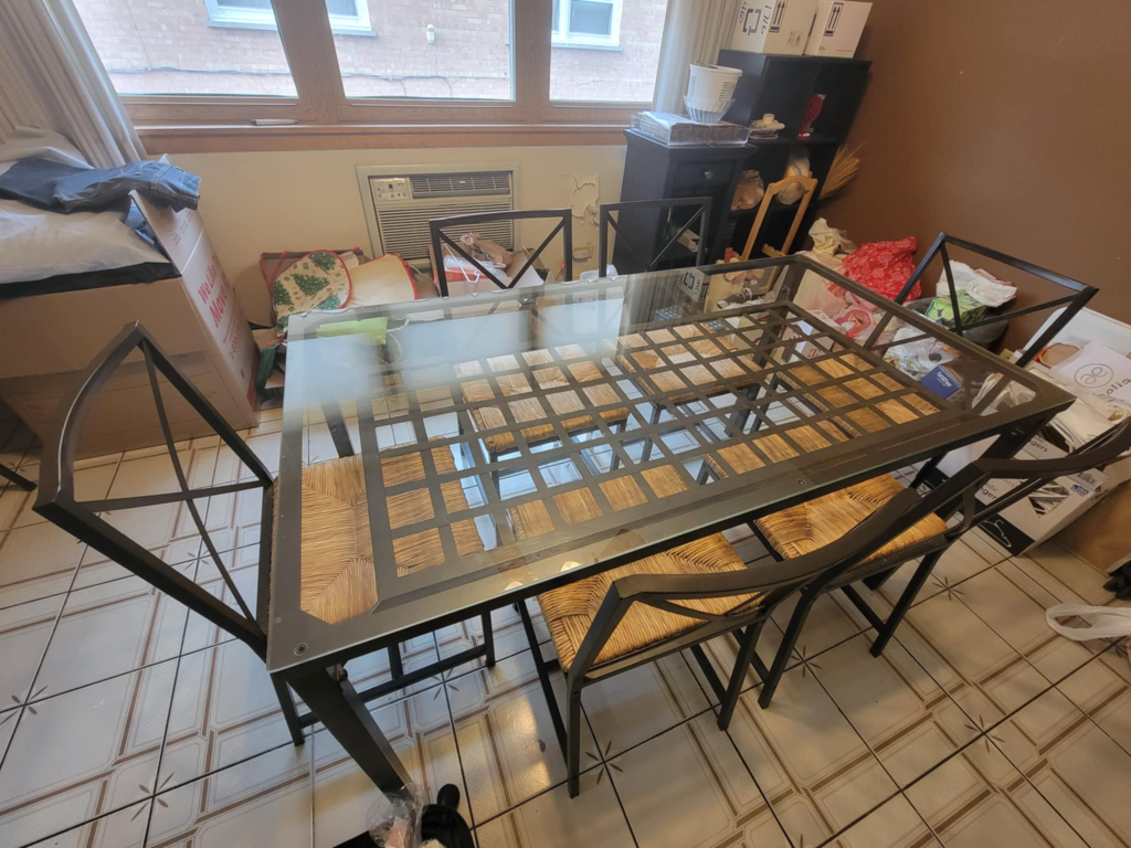 Glass Top Dining Table Set