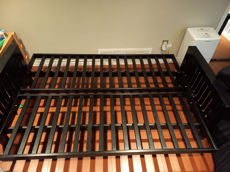 Black Futon sofa bed wood frame - photo 2
