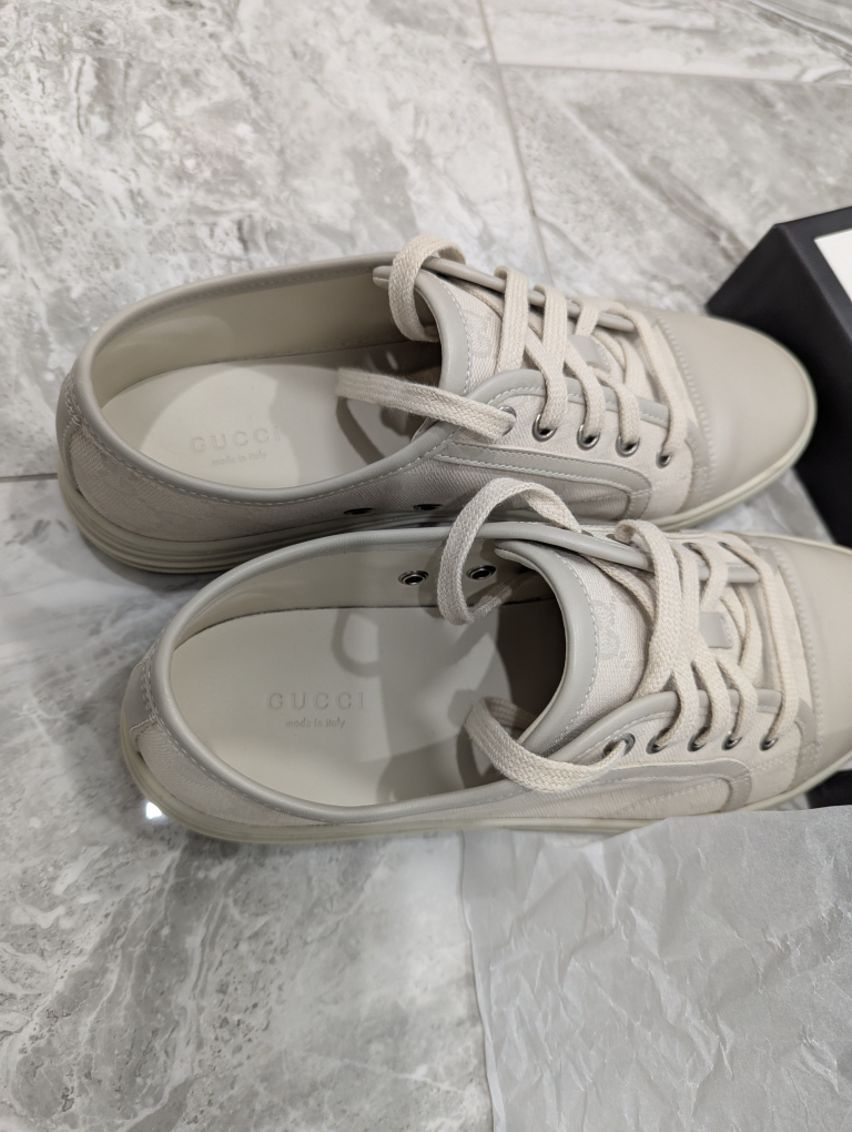 Gucci Off-White Canvas Low Top Sneakers - photo 2