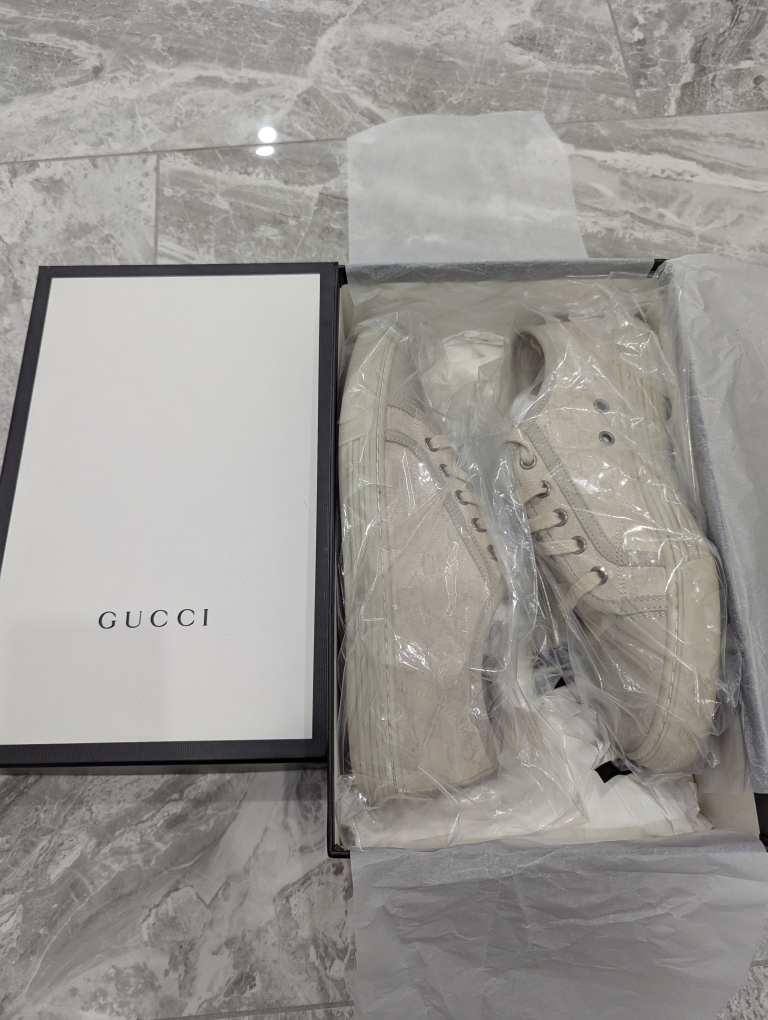 Gucci Off-White Canvas Low Top Sneakers - photo 4