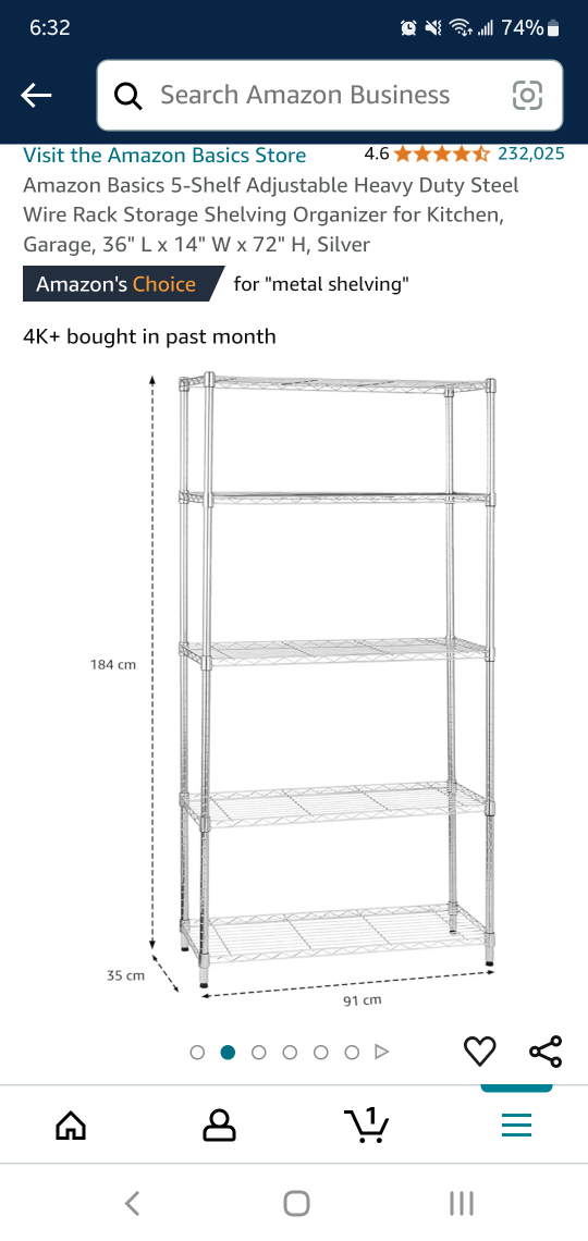 Amazon Basics 5-Shelf Adjustable Heavy Duty Steel Wire Rack - photo 4