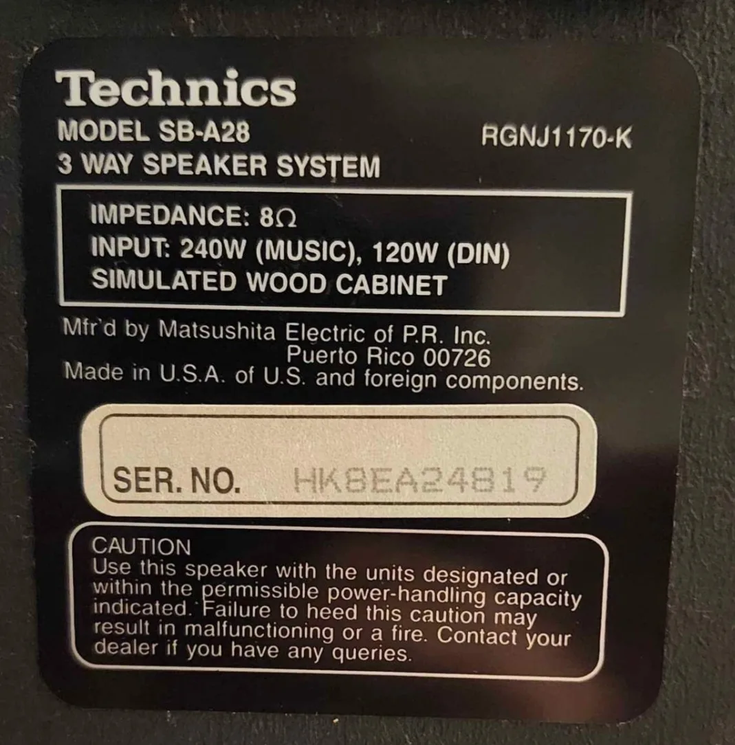 1 pair of Technics SB-A28 3 way speakers image indicator(4)
