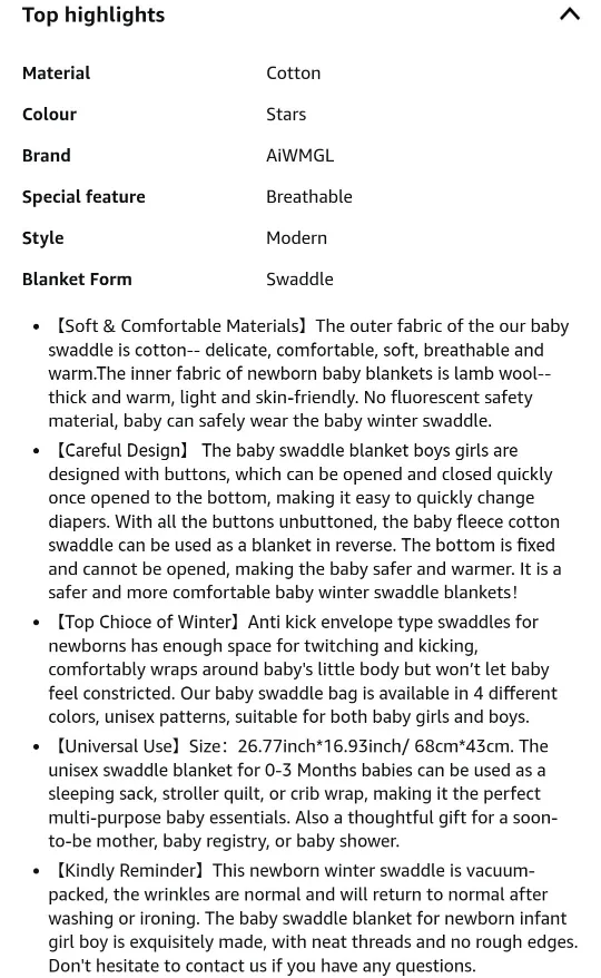 NEW!  Baby Swaddle Blanket, Soft Stroller Sleeping Sack image indicator(7)