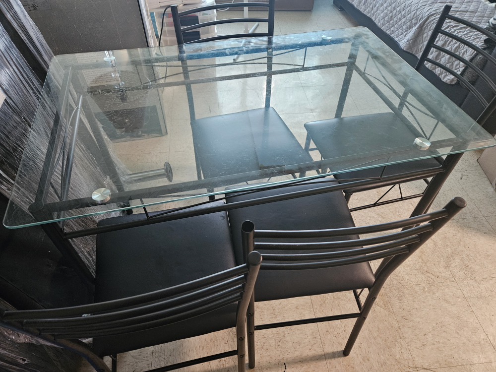 Glass Top Dining Table Set