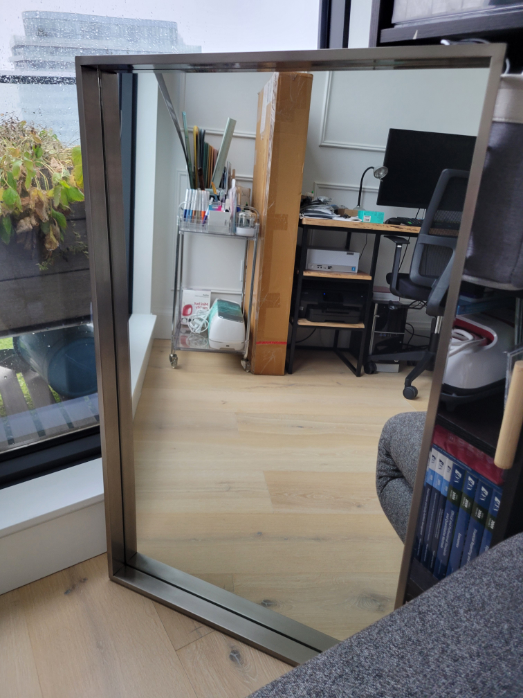Large Brushed Nickel Wall Mirror - photo 5
