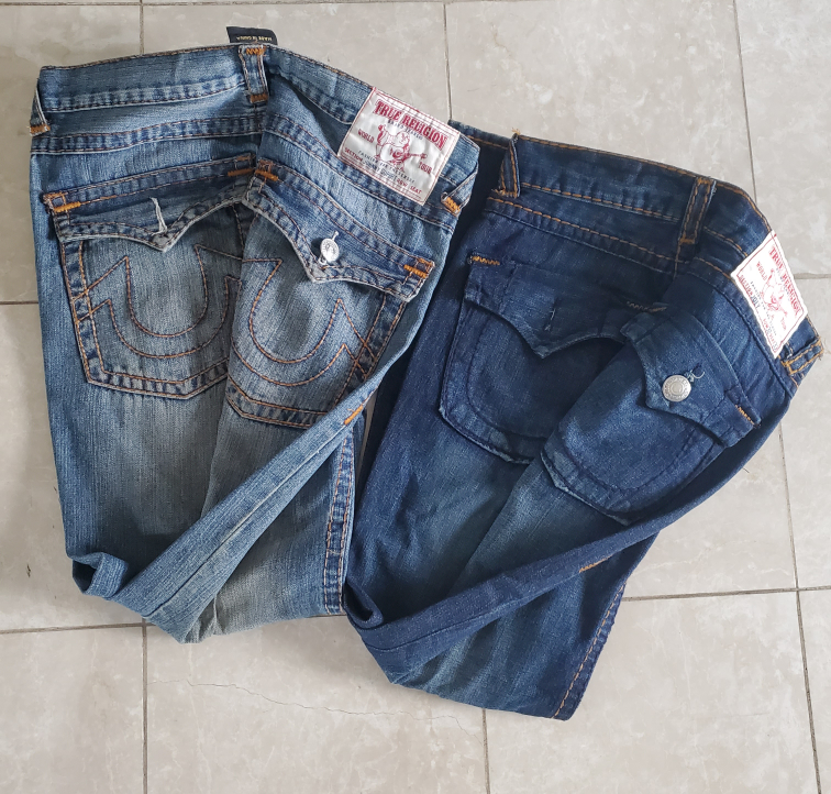 2 pair men's true religion Jean pants