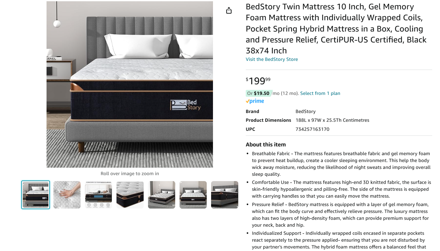 BedStory Premium Hybrid Mattress, BNIB #Thriftypicks - photo 2
