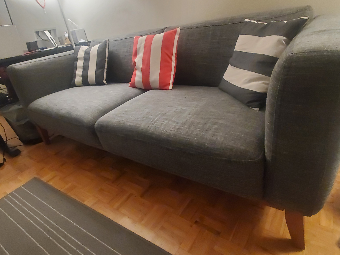 Grey Sofa with Wooden Legs - photo 3