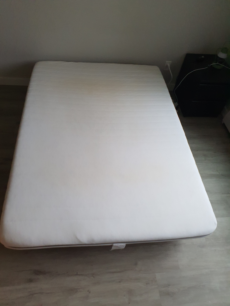 IKEA Sultan mattress and slatted bed base.