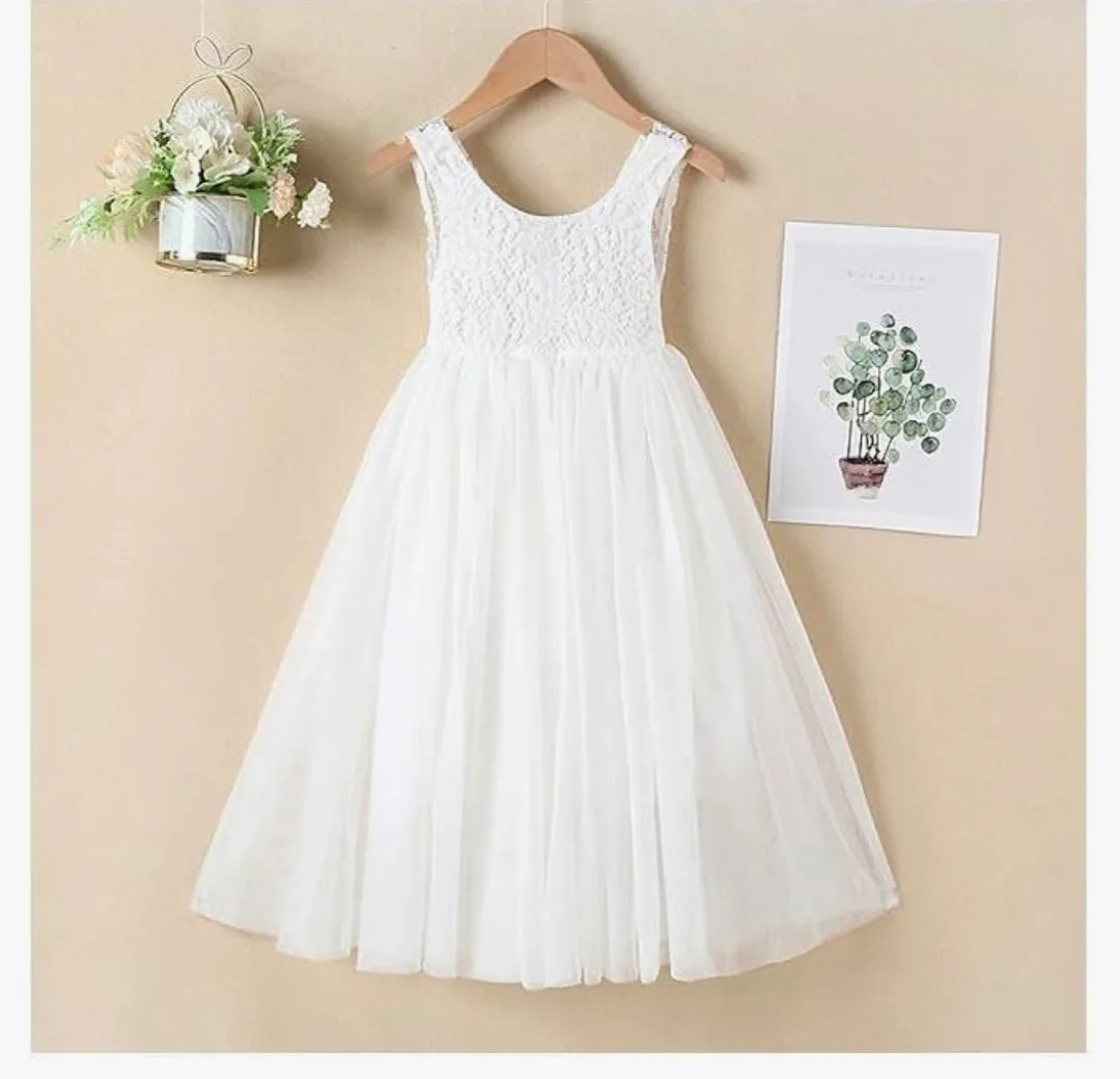 White Lace and Tulle Dress