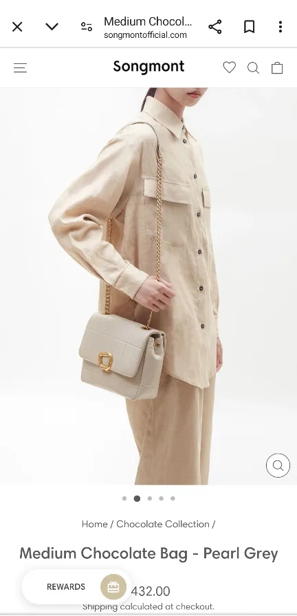 Smont Medium Chocolate Bag - Pearl Grey image indicator(2)