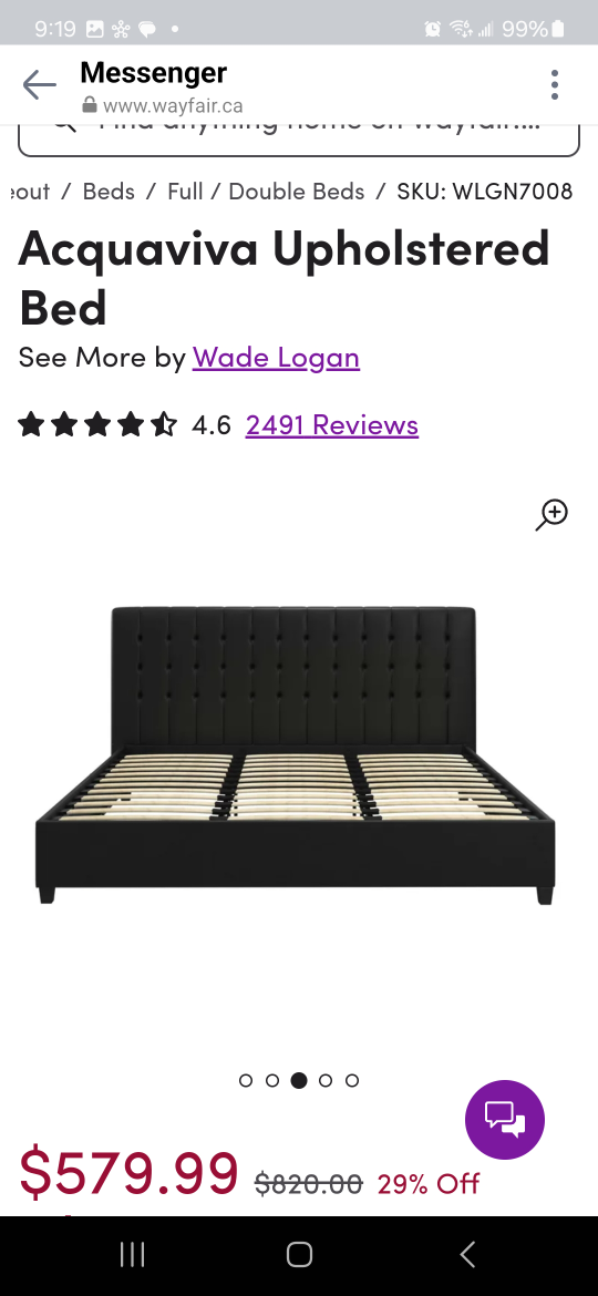 Wade Logan Upholstered Bed King (no box spring needed) - photo 3
