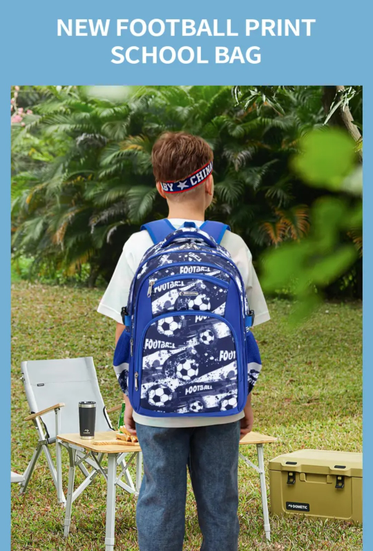 New Football Print School Backpack - photo 3