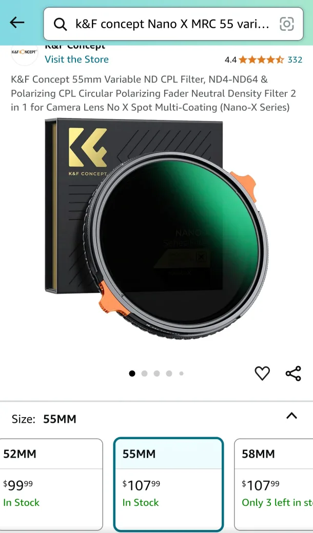 K&F Concept 55mm Variable ND CPL Filter image indicator(3)
