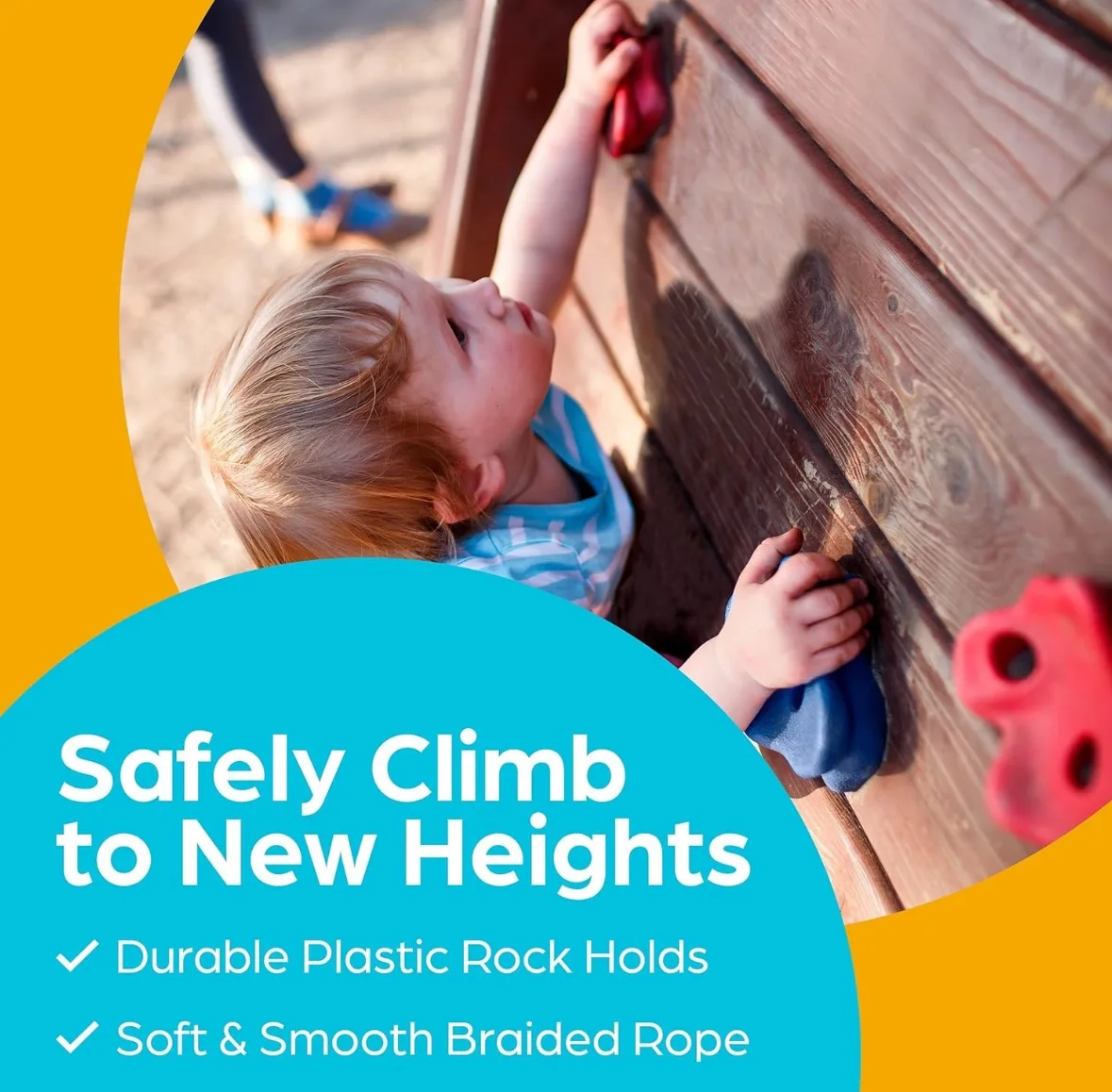 25 Rock Climbing Holds with Rope for DIY Playground image indicator(2)