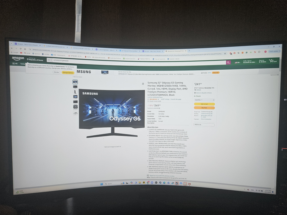 Samsung Odyssey G5 32 inch Gaming Monitor