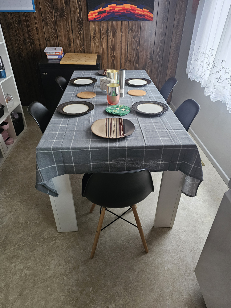 White and Grey Kitchen Table