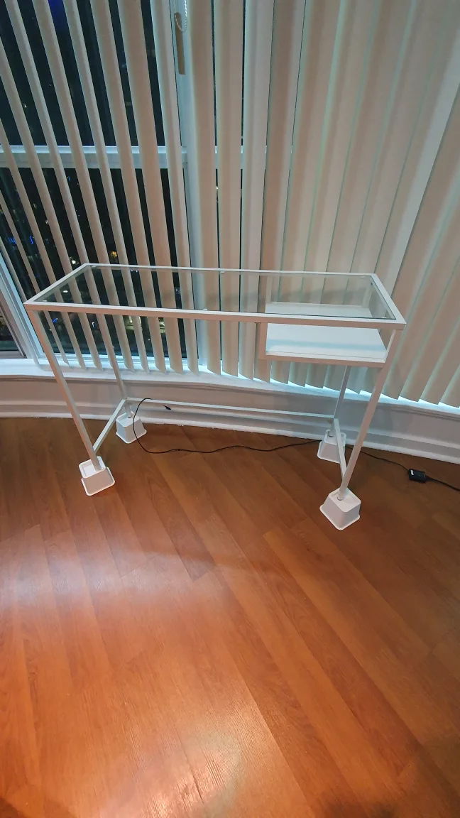 IKEA VITTSJÖ Work Desk with glass surface, white work table thumbnail