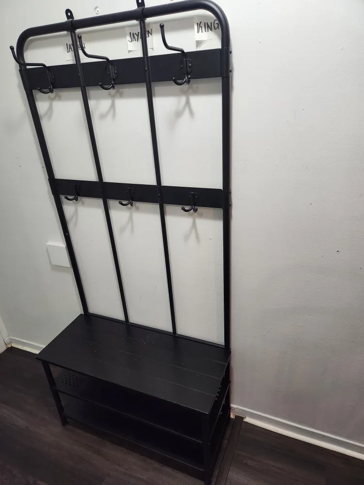 IKEA PINNIG Coat Rack with Shoe Storage Bench image indicator(3)