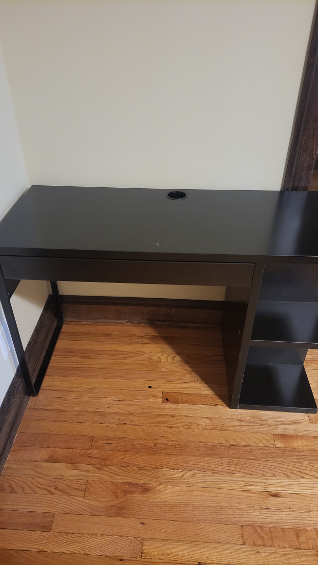 Black Desk with Shelf - photo 2