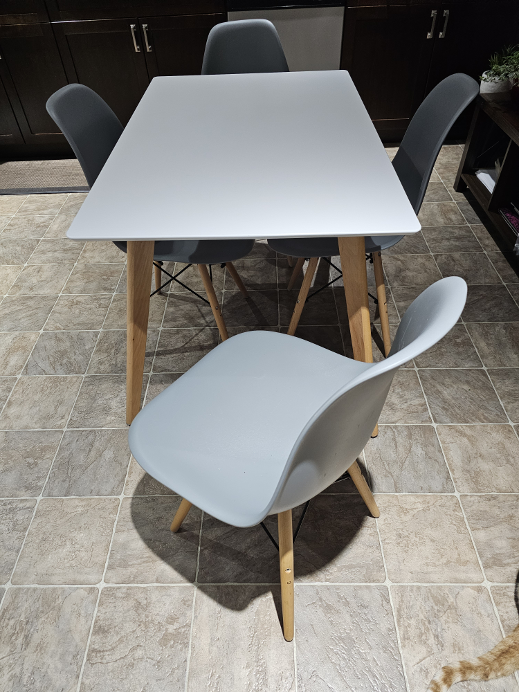 White Dining Table and 4 Chairs - photo 4