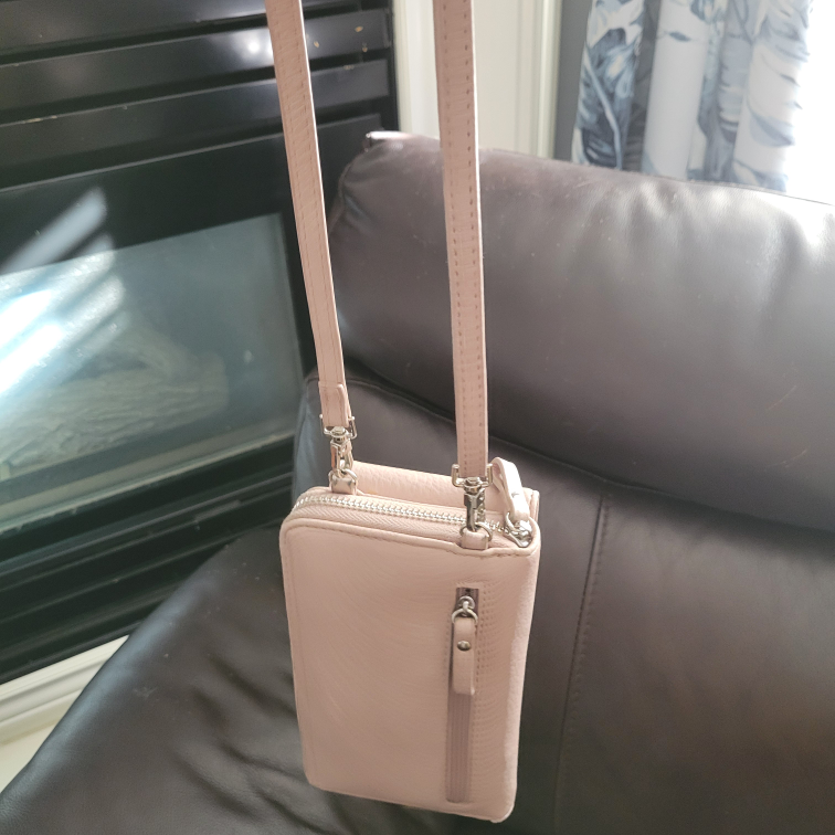 Pink Leather Crossbody Phone Wallet - photo 2