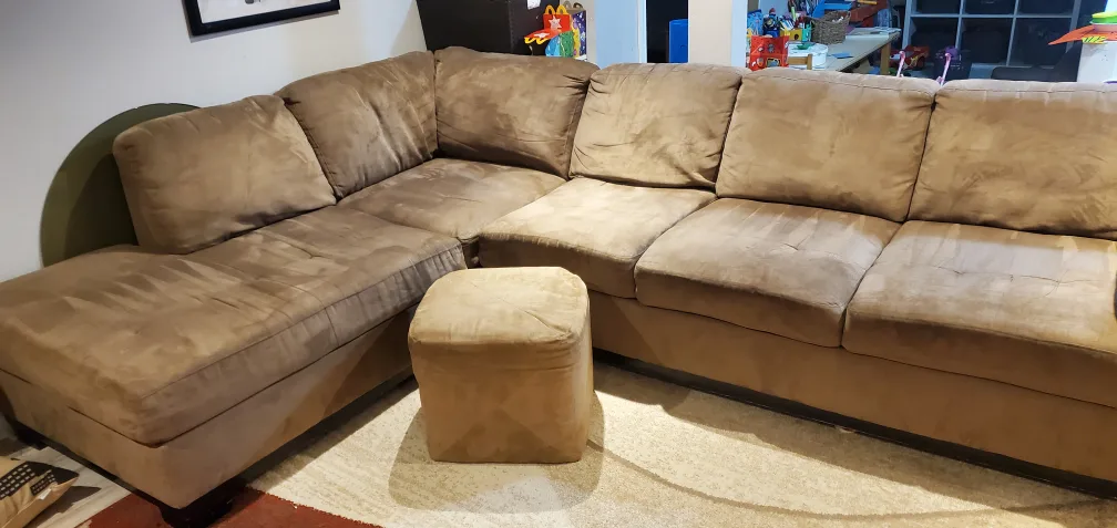 Brown Sectional Sofa with Ottoman image indicator(2)