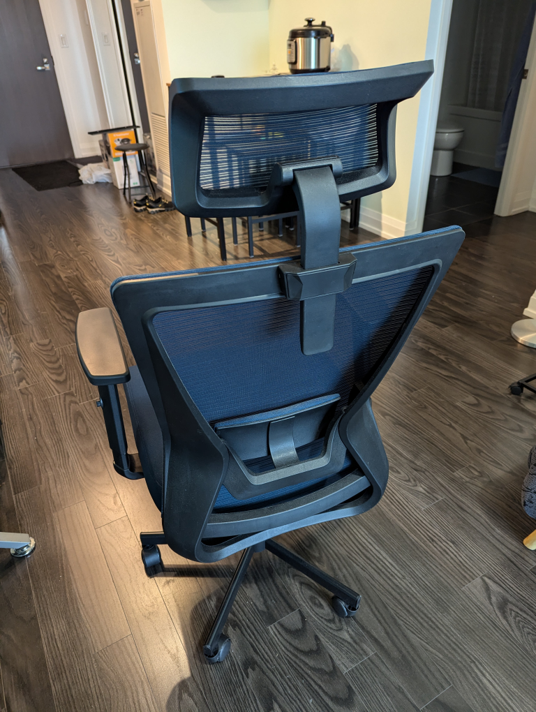 Blue Mesh Office Chair with Headrest - photo 4