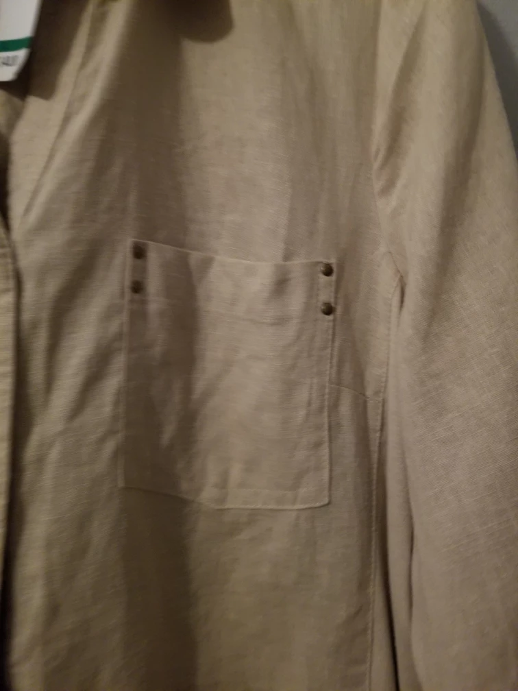 Emily Daniels Beige Long Sleeve Button Down Shirt - photo 4
