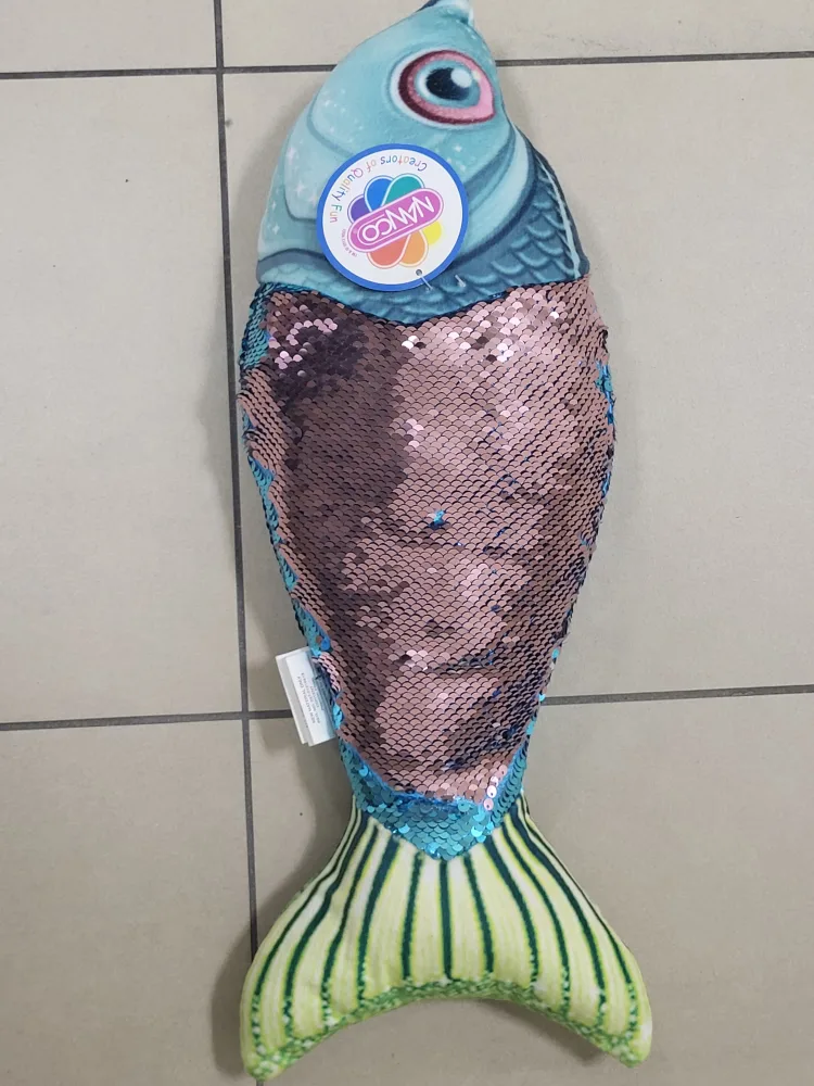 NANCO Fish Plush Toy with Sequins.Color Changing.New Gift Idea image indicator(3)