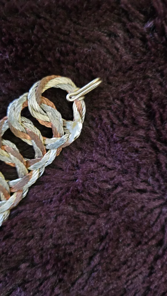 Silver, Gold and Copper Tone Chain Necklace and Bracelet Set image indicator(2)