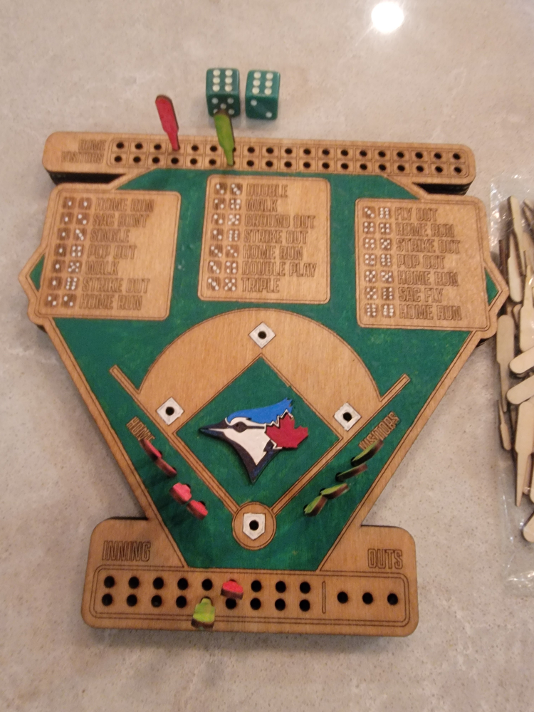 Blue Jays Baseball Dice Board Game