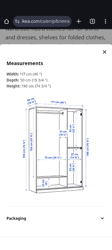 IKEA BRIMNES Wardrobe with Mirror - photo 2