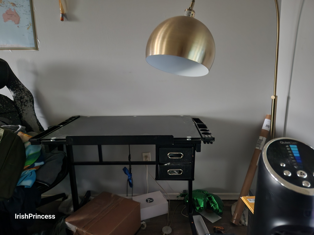 Black Desk with Glass Top